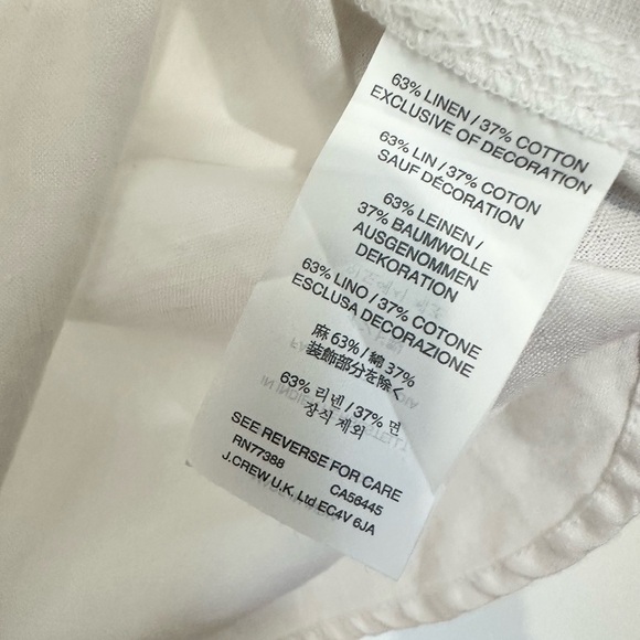 J CREW Embroidered Sunburst White Linen Cotton Boxy Tank size 0 - Picture 3 of 4
